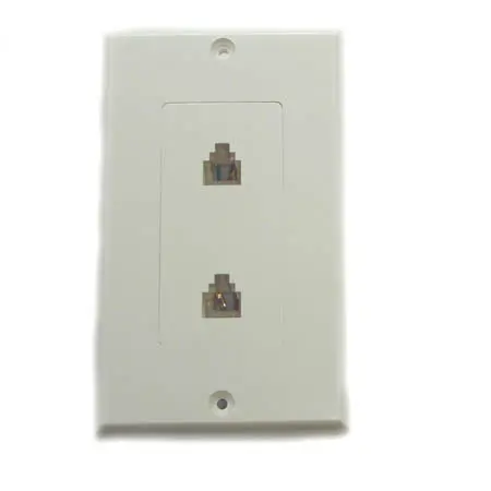 Av-131: Dual-Port White Keystone Wall Plate — 6P4C Modular Jacks 1