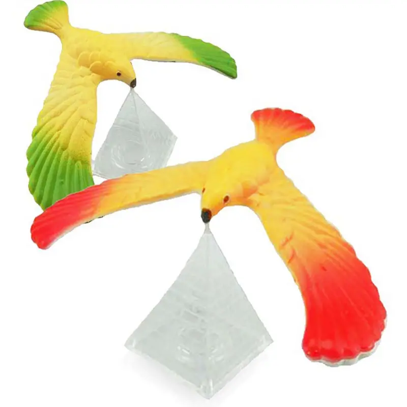 Balancing Bird Physics Toy – Center-Of-Gravity Demonstration With Pyramid Base, Assorted Colors 1