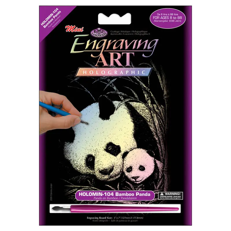 Bamboo Panda Mini Engraving Art – Nature-Inspired Etched Design 1