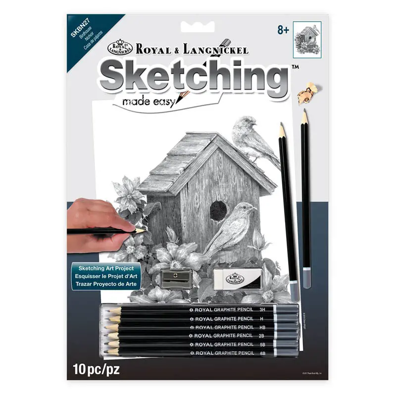 Birdhouse Sketching Art – Charming Architectural Pencil Sketch Set 1