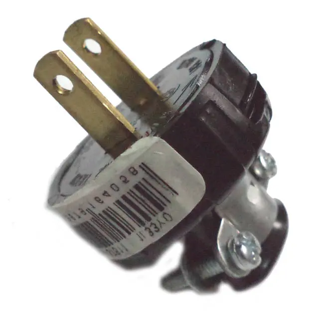Black 2-Pin 15A 125V Ac Plug – Durable Plastic Construction 1