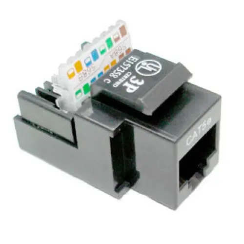 Black Cat5E Toolless Keystone Jack – Pack Of 10 1