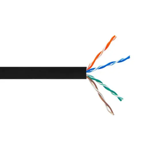 Black Cat6 Stranded Ethernet Cable – Cm-Rated, 1000 Ft, 4-Pair, 24 Awg 1