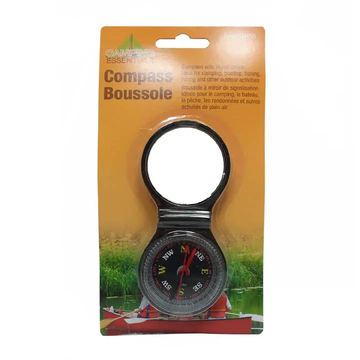 Black Compass With Integrated Signal Mirror – Outdoor Navigation Tool 1