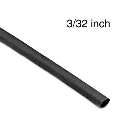 Black Heat-Shrink Tubing – 3/32-Inch Id × 4-Foot Length, 2:1 Ratio, 600V/125°C 1