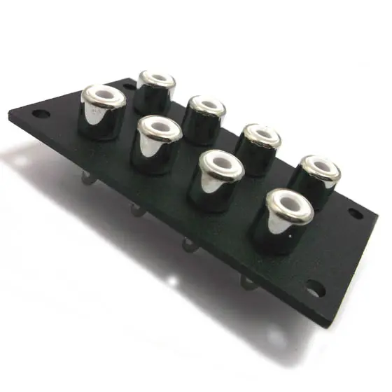 Black Plastic 8-Pin Rca Chassis Mount Jack – Tin-Plated Contacts 1