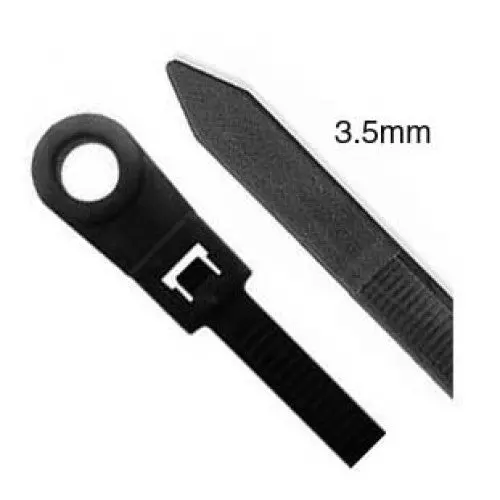 Black Screw-Mount Cable Tie – 6.3 In × 3.5 Mm, 30 Lb Capacity, #8 Hole, Bulk Pack Of 1000 1