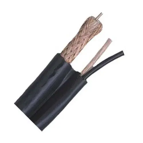 Black Siamese Rg59+Power Cable – 500 Ft, Rg59U Coax + Dual 18 Awg Conductors, 95% Aluminum Braid 1