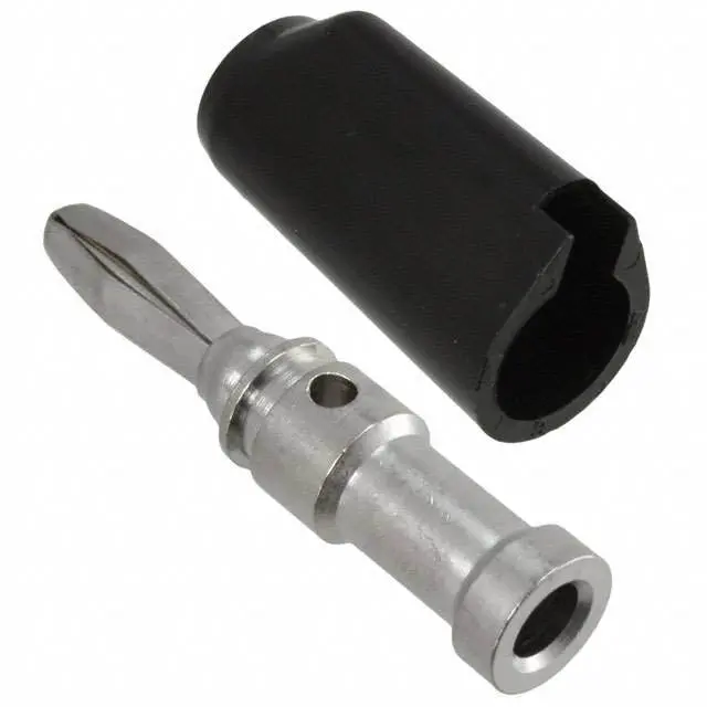 Black Solderless Banana Plug – Insulated, Stackable, Standard Size 1