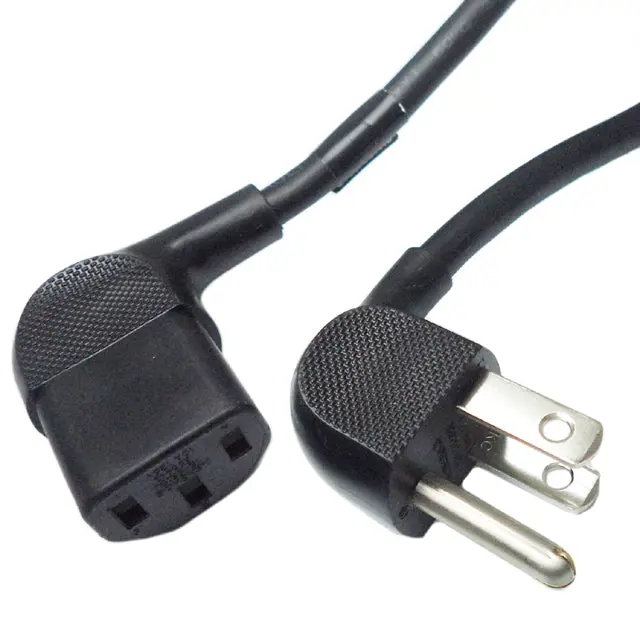 Black Svt Power Cord – 3/18 Awg, 9.5 Feet, C13 Female To 5-15P Plug 1