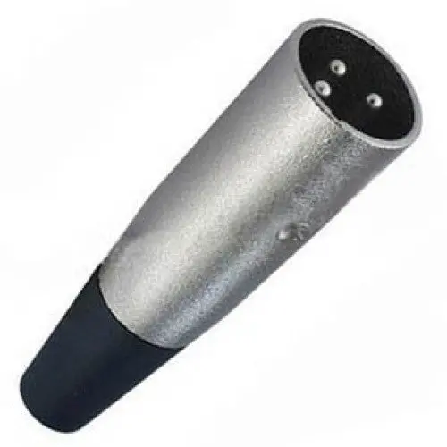 Black Tin-Plated Xlr Inline Male Connector – 3-Pin, Solder-Type, Rugged Metal Housing 1