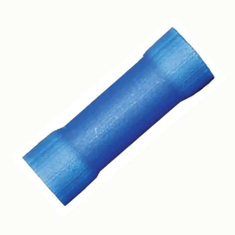 Blue 6 Awg Butt Splice Connector – Tin-Plated Copper, 600V Rated, Crimp Style 1