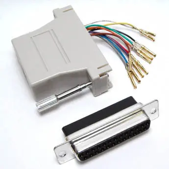 Blue Db25F-To-Rj12 Modular Adapter – 6P6C Signal Conversion Cable 1