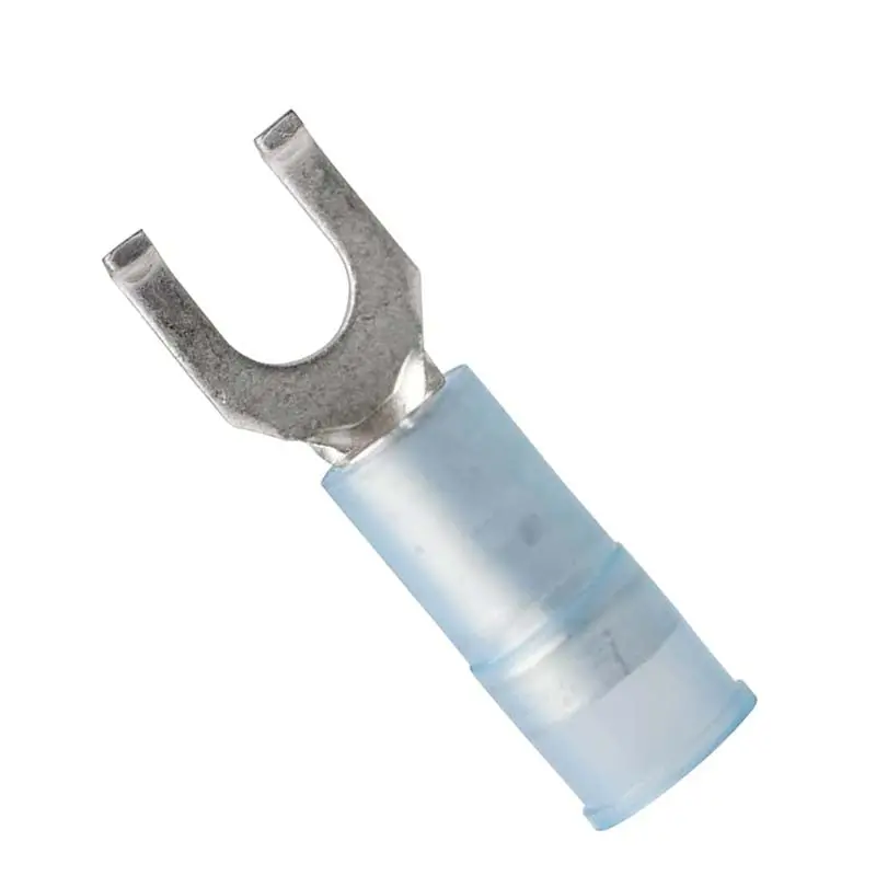 Blue Spade Terminal With Flange – #8 Stud, 16–14 Awg, Nylon Insulation, 4.0 Mm Id, 7.6 Mm Width – Pack Of 6 1
