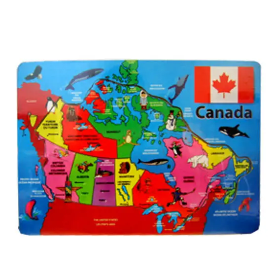 Canada Map 3D Wooden Puzzle – Educational Geography Kit 1