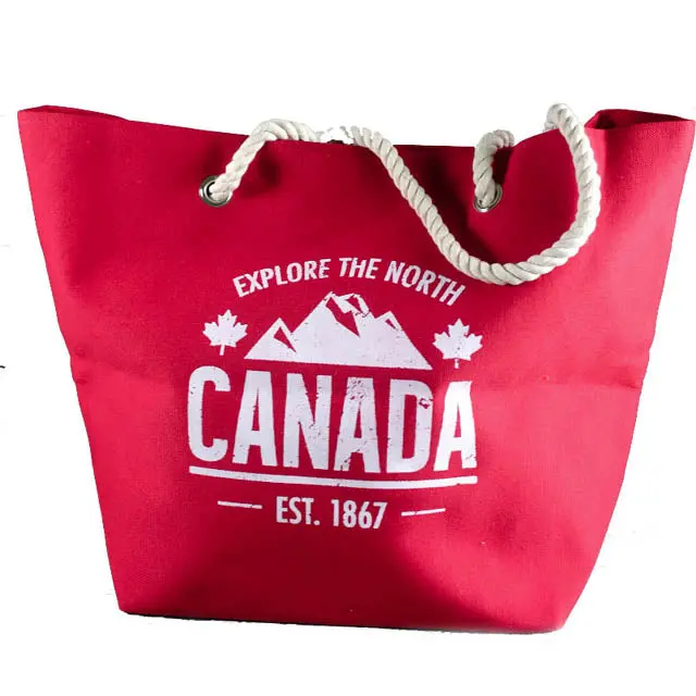 Canada-Themed Tote Bag – 13" × 15" Reusable Cotton Canvas Carryall 1