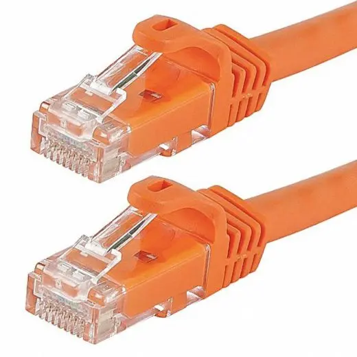 Cat 5E Orange Patch Cable – 75 Ft Snagless Boot Ethernet Cord 1