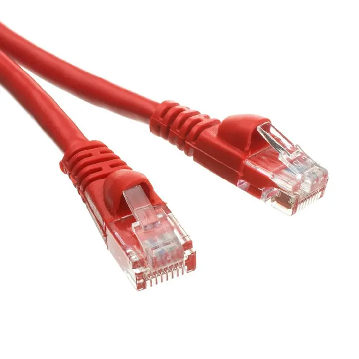Cat 5E Red Ethernet Patch Cord – 3 Ft, Bare Boot Design 1