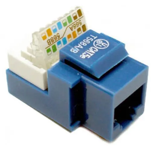 Cat500E-Bl: Toolless Blue Cat5E Keystone Jack — Easy Snap-In Installation 1
