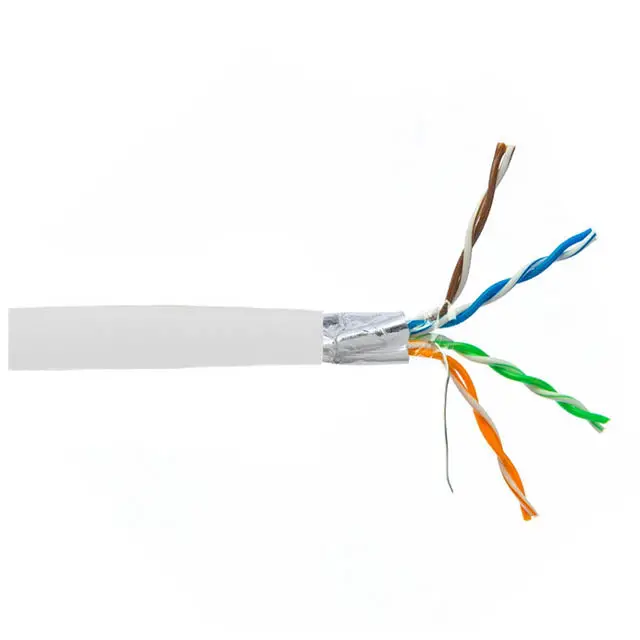 Cat6 Shielded Bulk Cable — Ft4 Rated, White Stp, 1000 Ft, 4-Pair 23 Awg, 550 Mhz 1