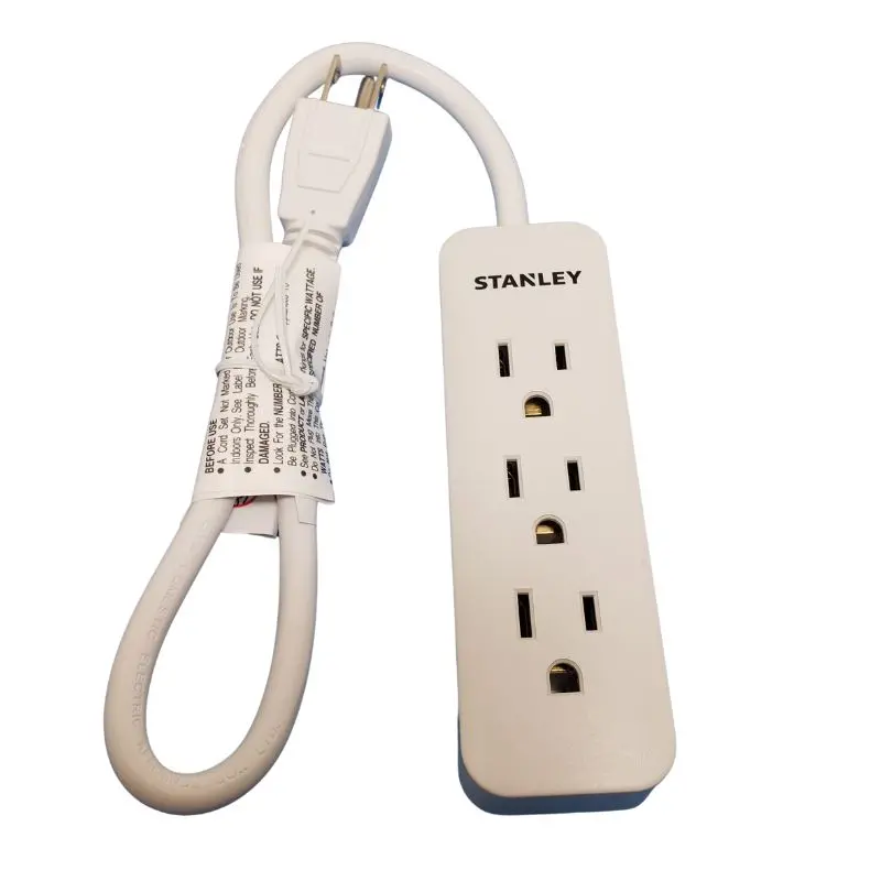 Compact Power Strip – 3-Outlet, 1.5-Foot Sjt Cord, 3-Conductor 16 Awg (Pack Of 24) 1