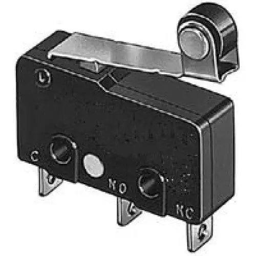 Compact Spdt Micro Switch – 5A, 125Vac, 19×5Mm, Roller Lever Actuator, Solder Terminals 1