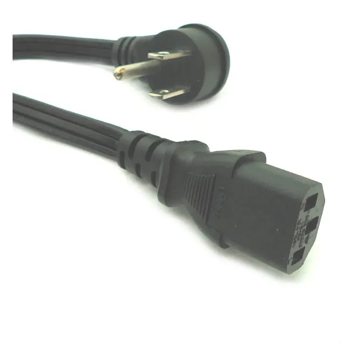 Cs-P16Ras-1 Flat Instrument Cable – 3 Ft, 3/16" Gauge, Spt-2, Black, Nema 5-15P To Female C13 Connector 1