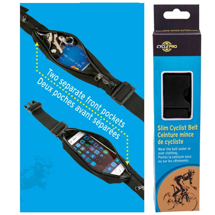 Cycling Waist Belt With Dual Front Pockets – Fits 28–42" Waist 1