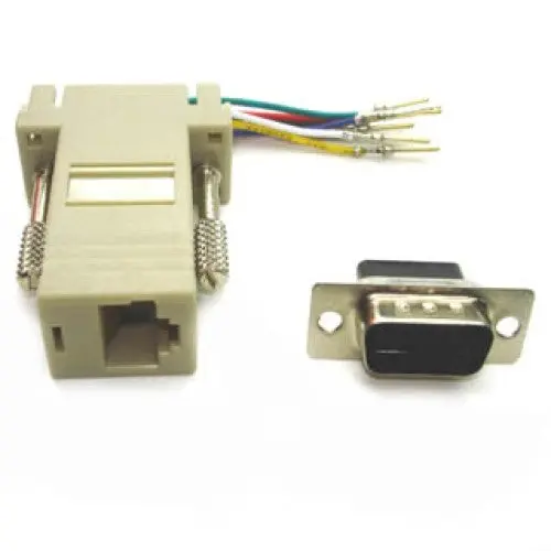 Db9 Male To Rj45 Adapter – Shielded Modular Converter For Serial-To-Ethernet Connectivity 1