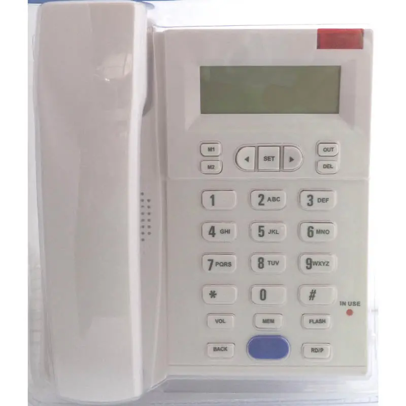 Desktop Telephone With Built-In Speakerphone – Sleek White Design 1