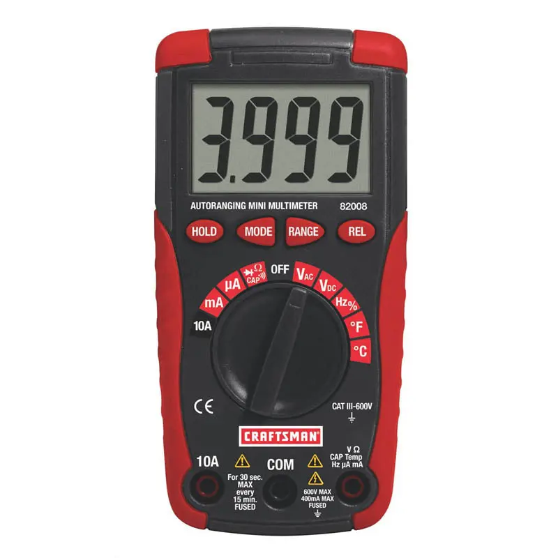 Digital Auto-Ranging Multimeter – Cat Iii Rated, Measures Voltage, Resistance, Temp & Current 1