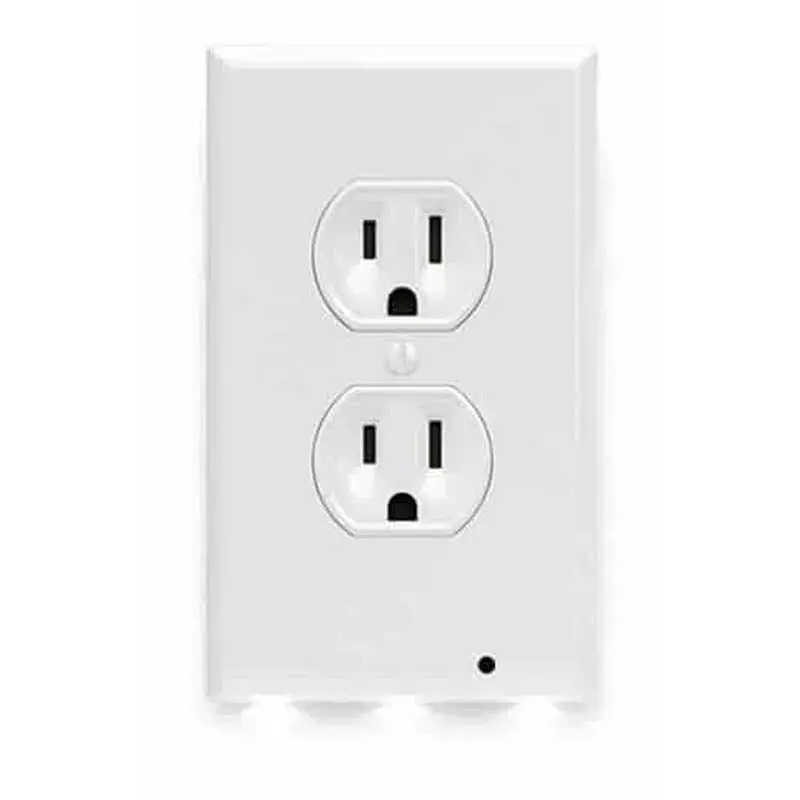 Dual-Gang Electrical Wall Plate With Built-In Led Night Light – White 1