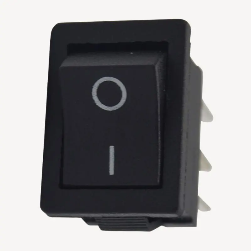 Dual-Pole, Dual-Throw Rocker Switch – On-(None)-On, 10 A, 125 Vac, Black, 13 × 19 Mm 1