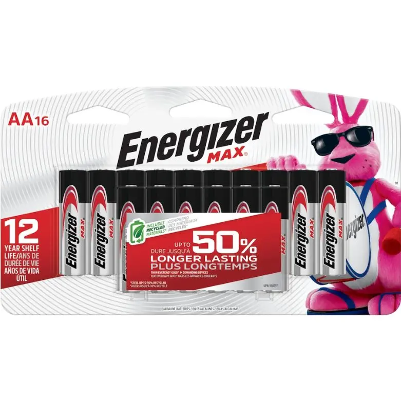 E91Lp-16 Energizer Max Aa Alkaline Batteries – 1.5V, 2779Mah, Economy Multipack (16-Pack) 1