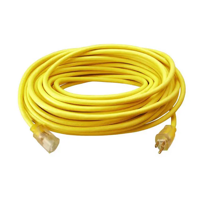 Ec511835 100-Foot Yellow Sjtw Extension Cord – Lighted End, 3/12 Awg, 15A 125V Outdoor Use 1