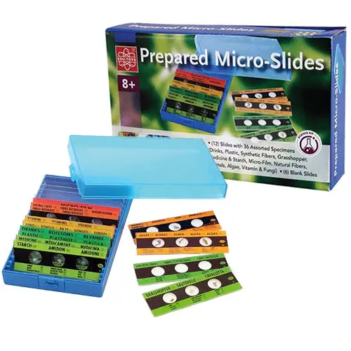 Edu-36730 Educational Microscope Slide Set – 12 Slides, 36 Assorted Biological & Botanical Specimens 1