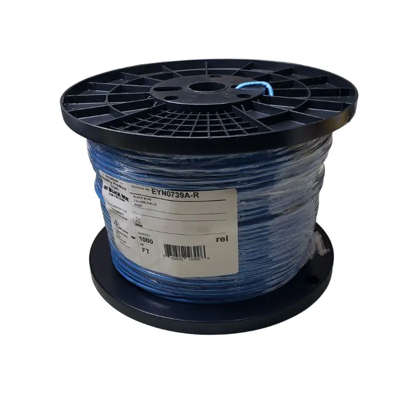 Eyn0739A-R Solid Core Cat5E Blue Bulk Cable – 1000Ft Cmr Rated, Gigabit Ethernet Spool 1