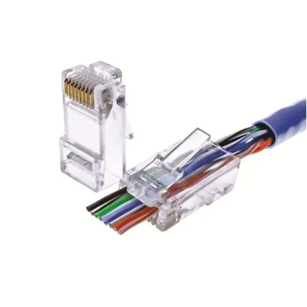 Ez-Rj45 Cat5E Modular Plug – Solid/Stranded Wire, Round, 100-Pack 1