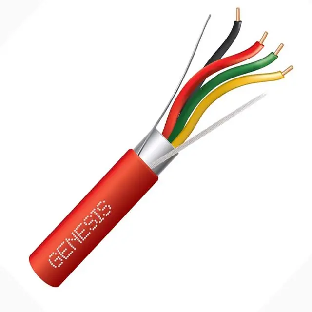 Fire Alarm Cable – 16/4 Solid, Shielded, Fplr Riser-Rated, Red, 1000 Ft 1