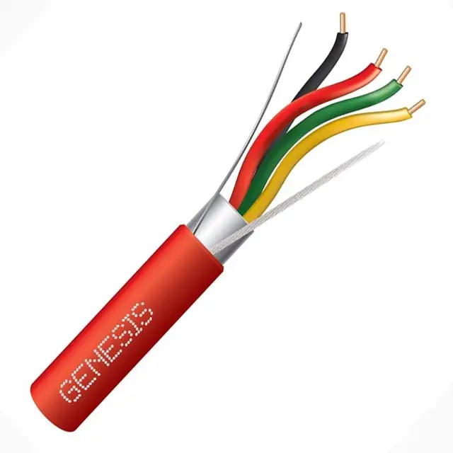 Four-Conductor Fire Alarm Cable – 18/4 Solid, Shielded, Fplr Riser-Rated, Red, 500 Feet (Model 80357) 1