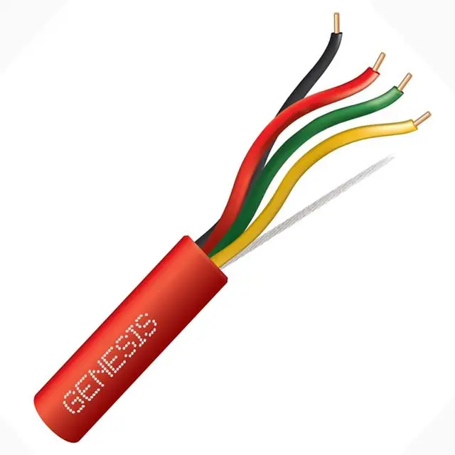Four-Conductor Fire Alarm Cable – 22/4 Solid, Fplp Plenum-Rated, Red, 1000 Feet (Model 80452) 1