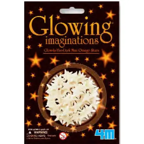 Glow-In-The-Dark Orange Mini Stars – Set Of 40 Luminous Tiny Star Decals 1