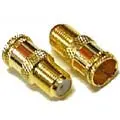 Gold-Plated F-Type Push-On Adapter – Female Jack To Male Plug (2 Per Pack) 1