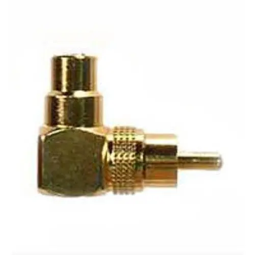 Gold-Plated Rca Inline Adapter – Plug To Jack, Right-Angle 1