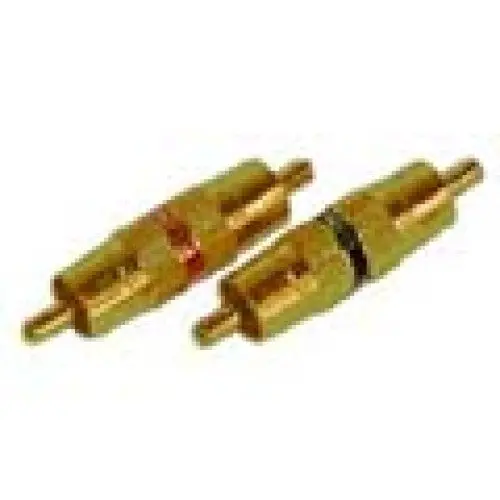 Gold-Plated Rca Male-To-Male Adapter – Metal Housing With Black Finish 1