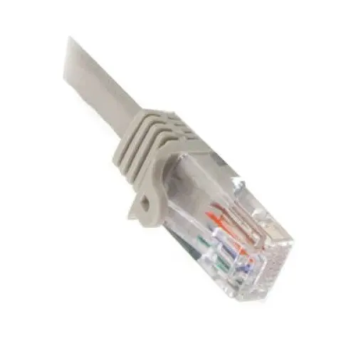 Gray Cat5E Ethernet Patch Cable – 1 Foot, Snagless Boot 1