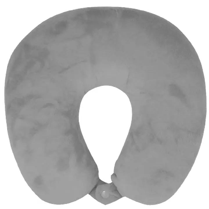 Grey Memory Foam Travel Pillow For Comfortable On-The-Go Rest 1