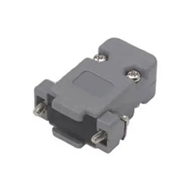 Hb-09P — Two-Piece Grey Plastic Db9 Connector Hood With Mounting Hardware, Pack Of 50 1