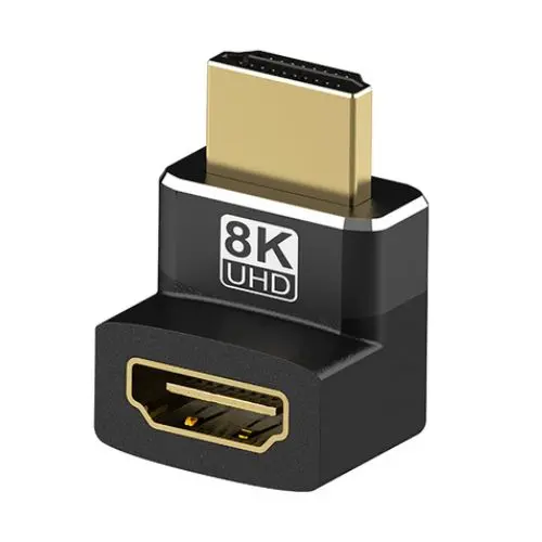 Hdmi Male-To-Female Right-Angle Adapter – 8K Uhd Support, 90° Upward Port 1