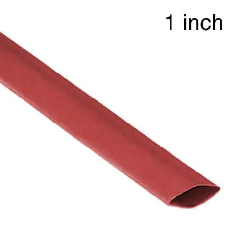 Heat-Shrink Tubing – 1 Inch Diameter × 4 Feet, Red, 2:1 Shrink Ratio 1